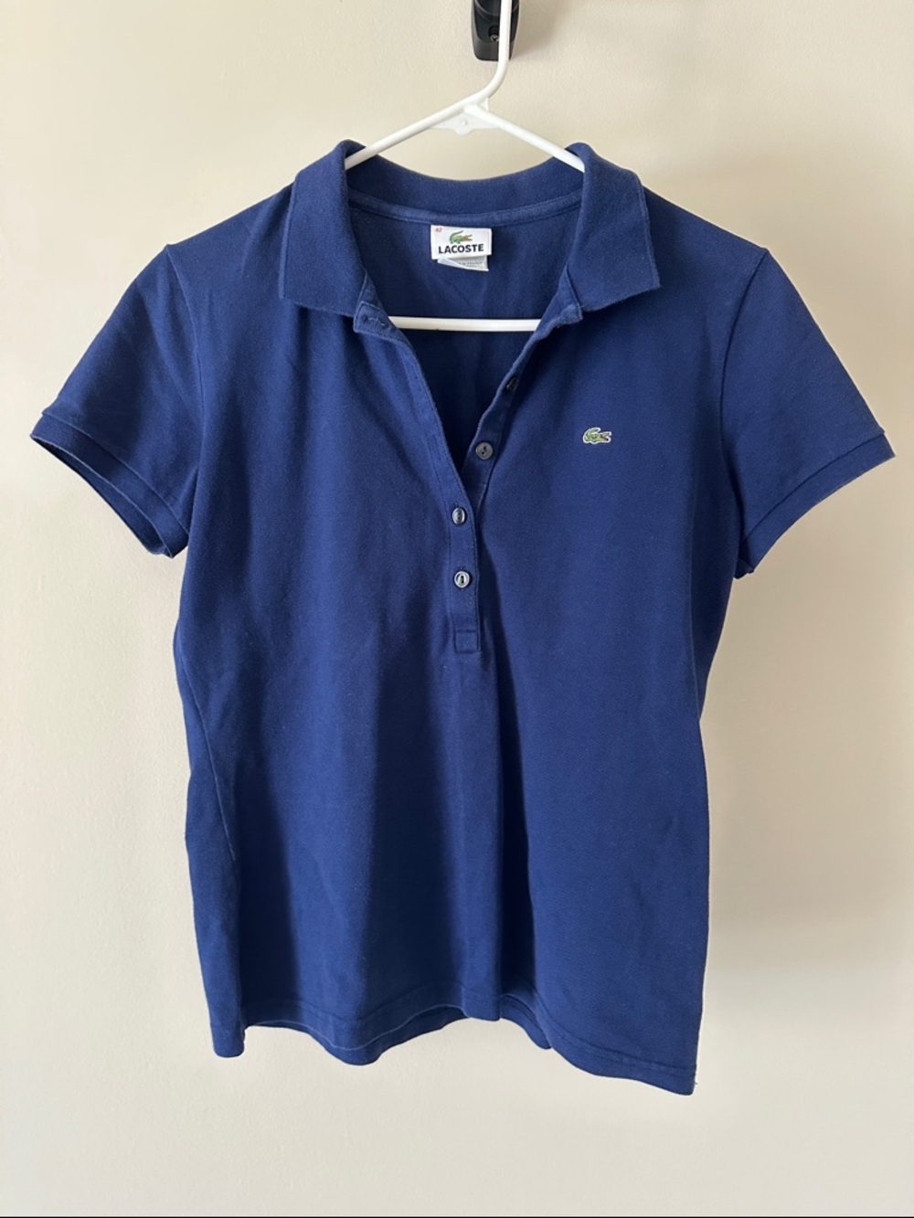 LACOSTE | Navy Blue Slim Fit Polo Shirt Sz 42